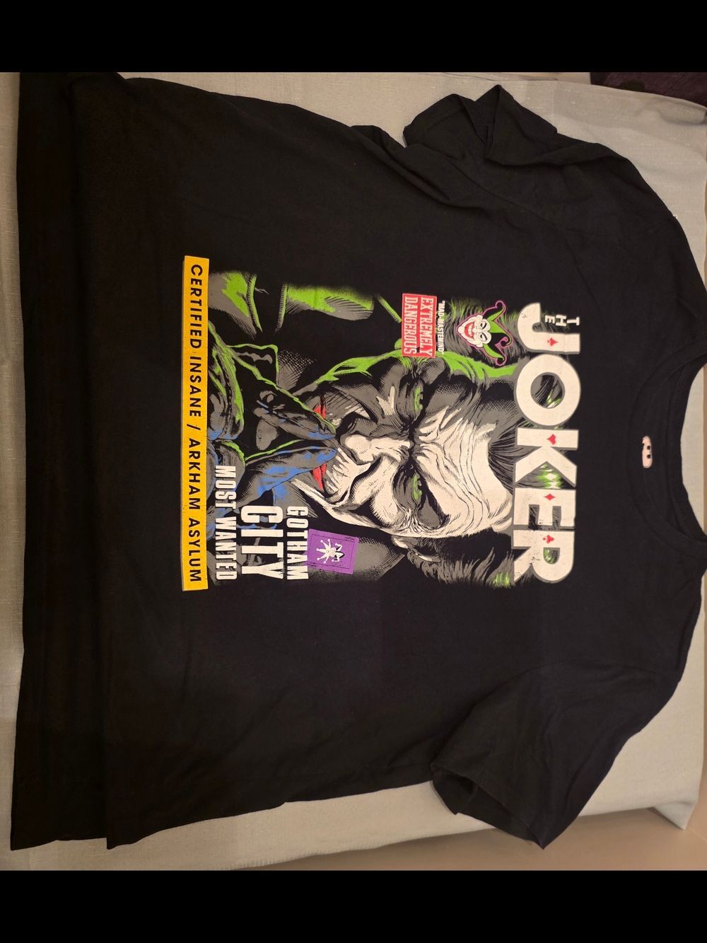Men's Black Joker Graphic Tee - Comic Villain Artwork 4XL